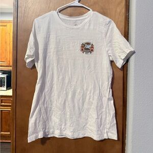 Rip Curl White T-Shirt with Tropical Print